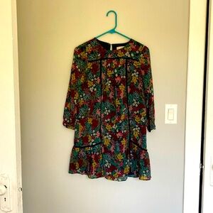 Ann Taylor Loft Lined Floral Mini Dress XS Petit